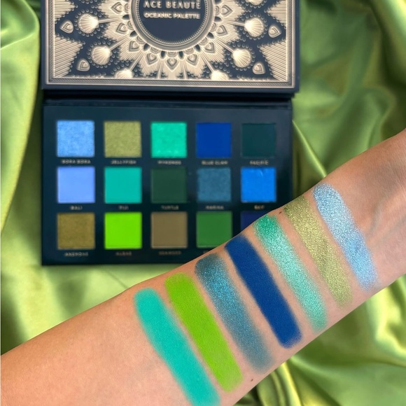 Ace Beaute OCEANIC Eyeshadow Palette Aqua Green Purple Blue Gorgeous! 24g *BNIB - Picture 8 of 16